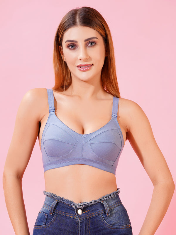 FabLina Women’s Non-Padded Full Coverage Comfort Bra Blue