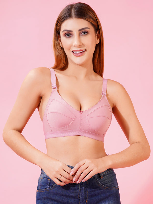 FabLina Women’s Non-Padded Full Coverage Comfort Bra Pink