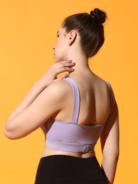 FabLina Women's Sports Bra, Mesh Cutout Design, High Support, Activewear