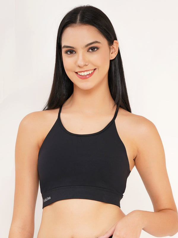 FabLina Sports Bra Medium Support Black