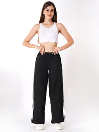 FabLina Women’s Mid-Waist Athleisure Track Pants Black