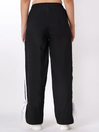 FabLina Women’s Mid-Waist Athleisure Track Pants Black