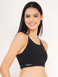FabLina Sports Bra Medium Support Black