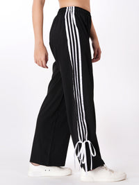 FabLina Women’s Mid-Waist Athleisure Track Pants Black