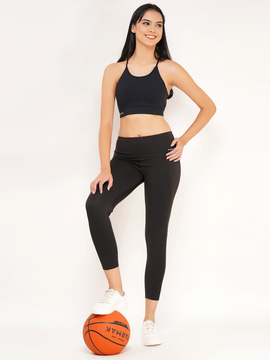 FabLina Sports Bra Medium Support Black