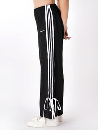FabLina Women’s Mid-Waist Athleisure Track Pants Black