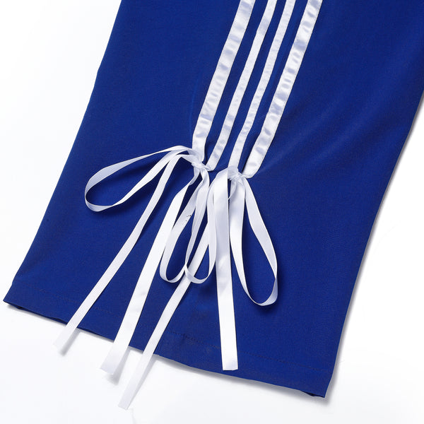 FabLina Women’s Mid-Waist Athleisure Track Pants Blue