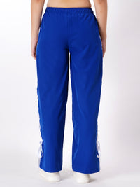 FabLina Women’s Mid-Waist Athleisure Track Pants Blue