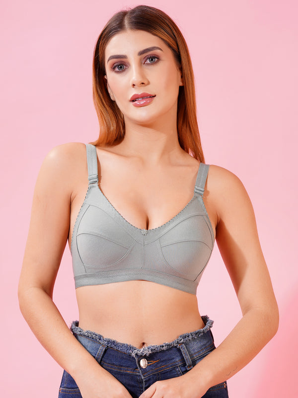FabLina Women’s Non-Padded Full Coverage Comfort Bra Green