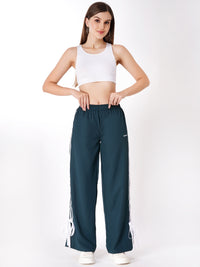 FabLina Women’s Mid-Waist Athleisure Track Pants Green