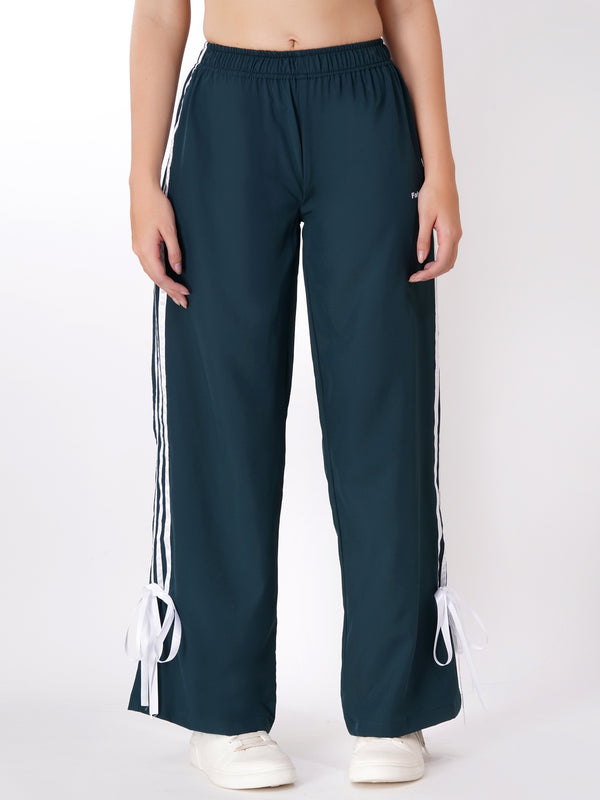 FabLina Women’s Mid-Waist Athleisure Track Pants Green