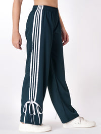 FabLina Women’s Mid-Waist Athleisure Track Pants Green