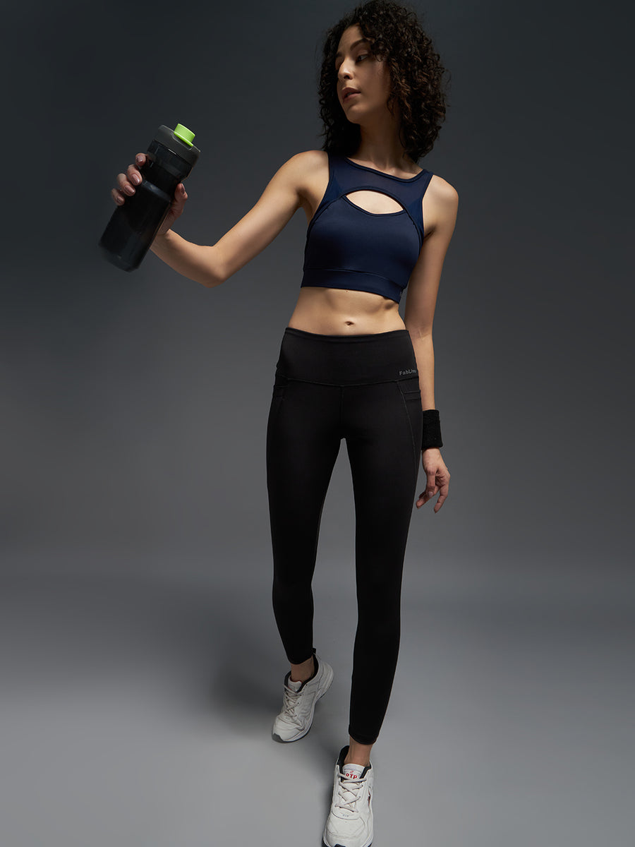 FabLina Women's Sports Bra, Mesh Cutout Design, High Support, Activewear