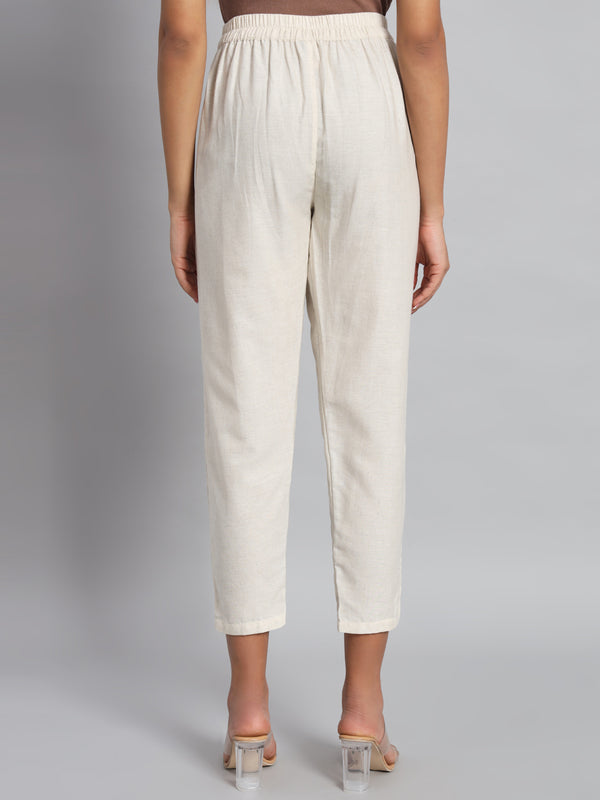 FabLina Women’s Mid-Rise Peg Trousers with Tie-Up Belt