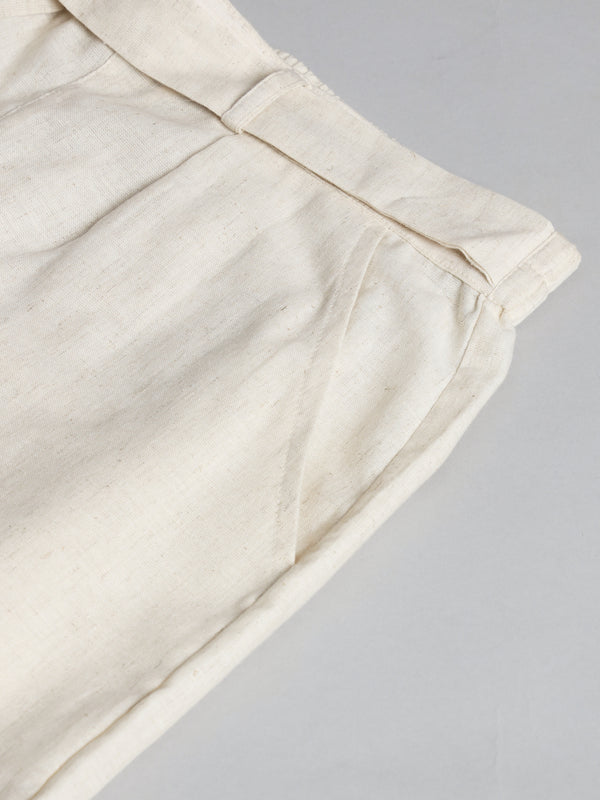 FabLina Women’s Mid-Rise Peg Trousers with Tie-Up Belt