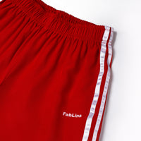 FabLina Women’s Mid-Waist Athleisure Track Pants Red