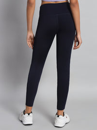 FabLina Premium Mid-Waist Dual Pocket Performance Tights Blue